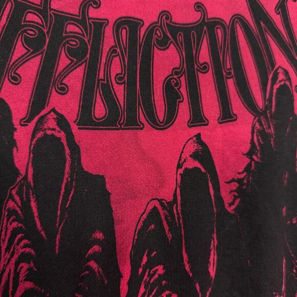 Affliction Hoodie Men Small Black Knight Graphic Pullover Y2K Gothic Grunge Red - Picture 7 of 12